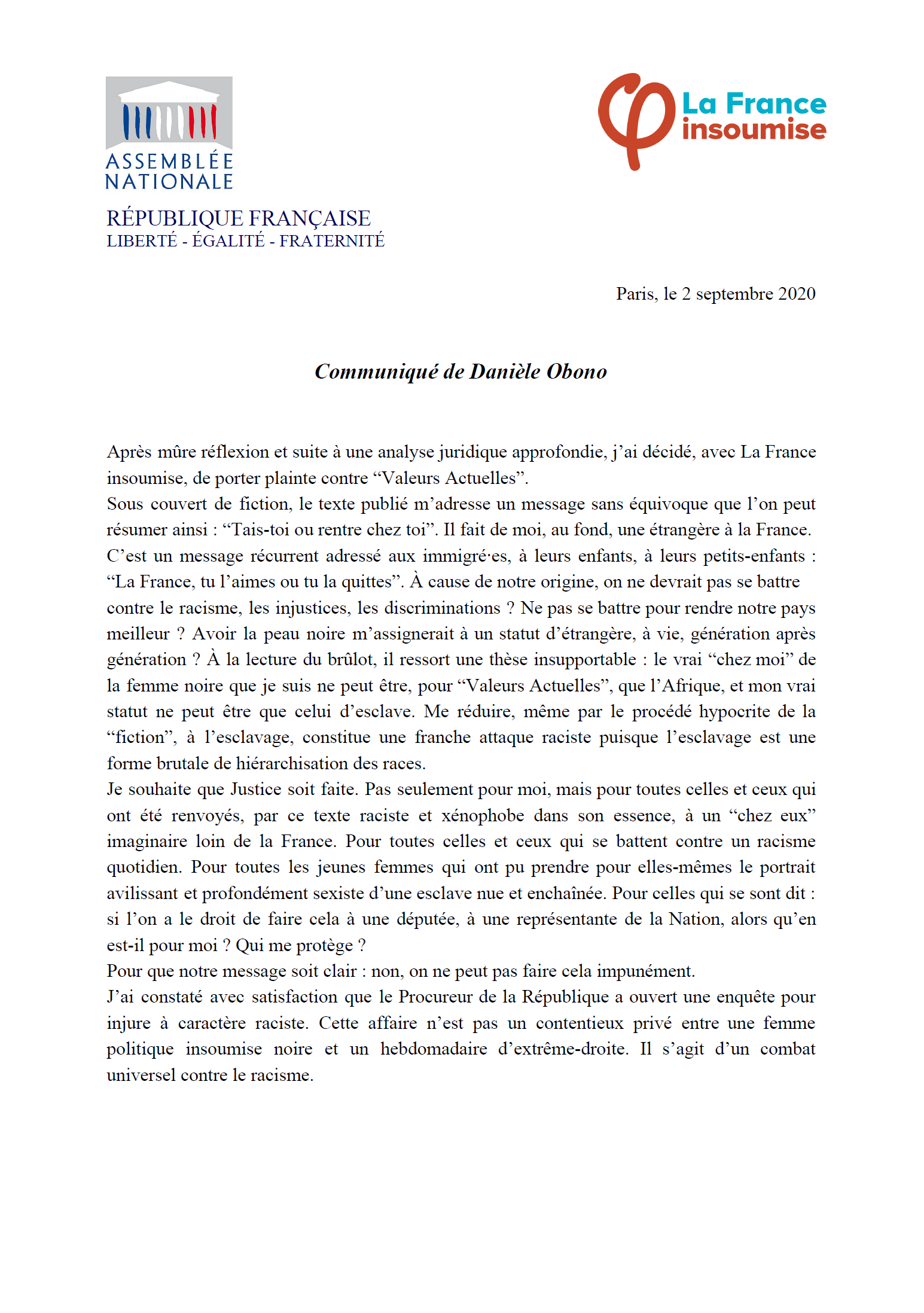 200902 Communiqué plainte contre _Valeurs actuelles V2