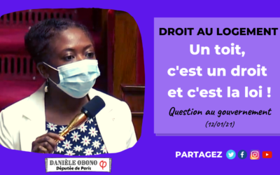 Séance – Question orale “sans débat” : un toit, c’est un droit et c’est la loi !