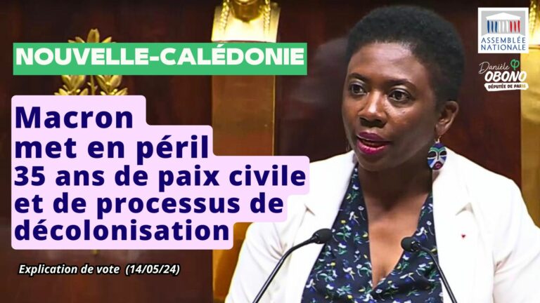 Danièle Obono à la tribune de l'Assemblée nationale