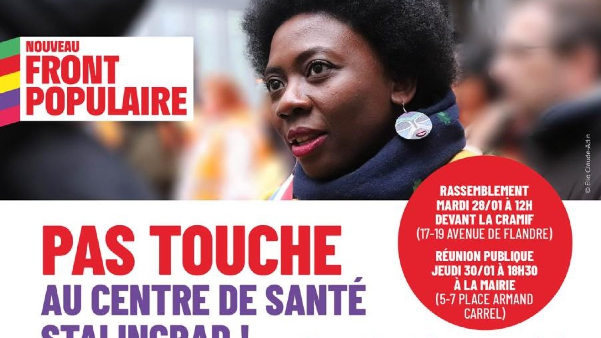 Tract - Pas touche centre santé Stalingrad-couv (janv25)